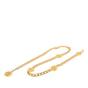 Chanel Coco Mark Vintage 6-Link Chain Belt Gold Plated Women's CHANEL